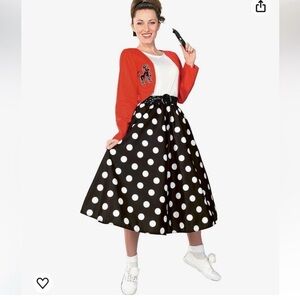 Polka Dot Black and White 50s Poodle Skirt